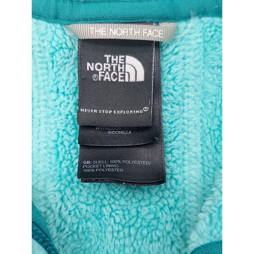The NORTH FACE Fleece Jacket Womens XS Aqua Blue Full Zip Pockets Mock Neck - Picture 3 of 16